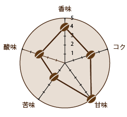 焙煎度合い：シティとフルシティの中間（中深煎り）