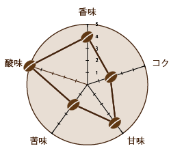 焙煎度合い：シティとフルシティの中間（中深煎り）