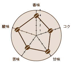 焙煎度合い：シティとフルシティの中間（中深煎り）