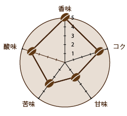 焙煎度合い：シティとフルシティの中間（中深煎り）